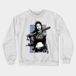 Urban Cyberpunk Girl Vaporwave Style Crewneck Sweatshirt